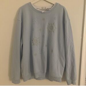 Sky Blue Snowflake Crewneck Top